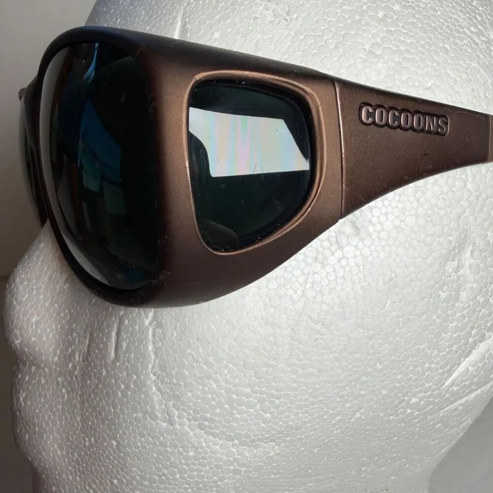 Cocoon C305G Pilot OverX Fit Over Sunglasses Green Lens Copper Frame w Case